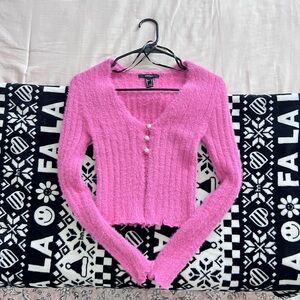 Forever 21 Pink Fuzzy Cardigan